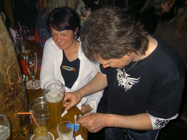 traudl matze in a bar