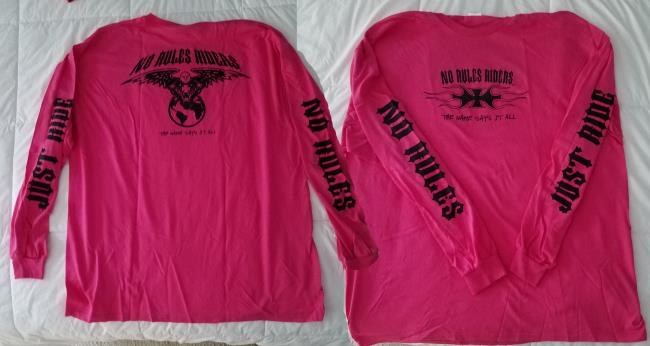 Long Sleeve = Pink = Flame/Cross logo